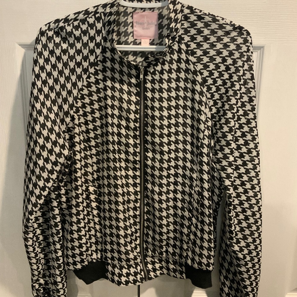 Sheer houndstooth jacket